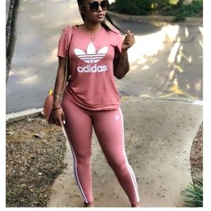 adidas leggings and top set womens